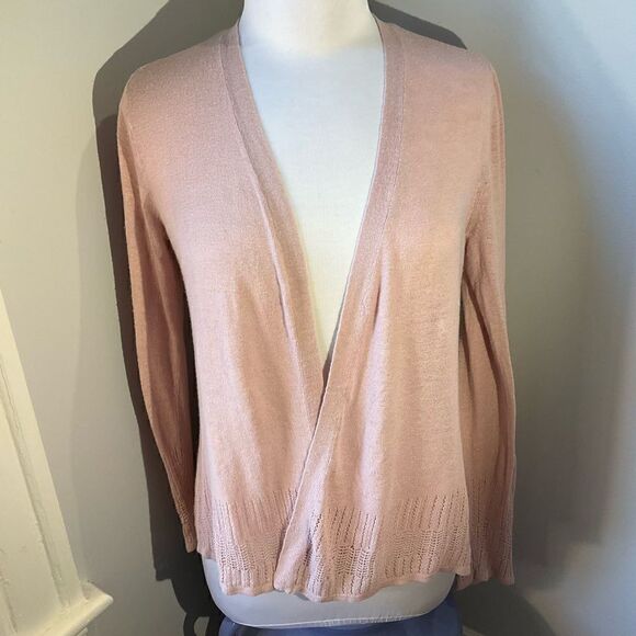 Nanette Nanette Lepore Open Crochet hem Sweater, Medium, in Blush. Softgirl, fai - Picture 5 of 9